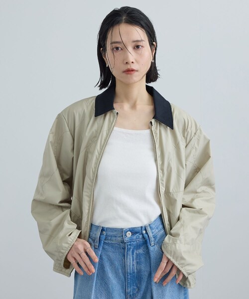 ADAM ET ROPE'(アダムエロペ)の「【J'aDoRe・店舗限定】【LAVENHAM(ラベンハム)】LAVENHAM_SIDE POCKET UNWADDED TEYNHAM WOMENS(ブルゾン・レディース・ブラック系/ベージュ系・10/8)」の12枚目の写真