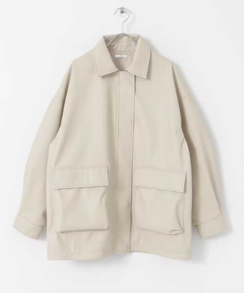 ITEMS URBANRESEARCH（アイテムズ アーバンリサーチ）の「フェイクレザージャケット（その他アウター・レディース・L.BEG/BLK・FREE）」の18枚目の写真