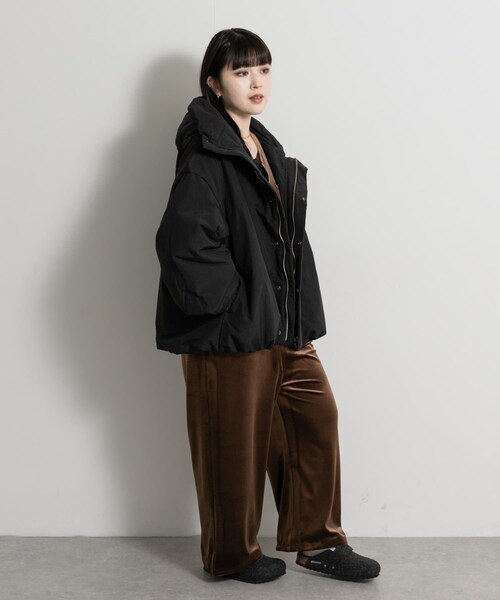 THE GOODLAND MARKET（ザグッドランドマーケット）の「『別注』MIDIUMISOLID×THE GOODLAND MARKET　hooded padding blouson（ブルゾン・レディース・black/b.khaki・38）」の12枚目の写真