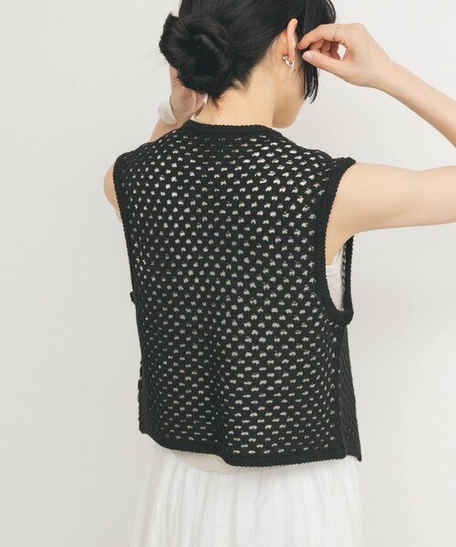 KBF（ケイビーエフ）の「ループヤーンメッシュベスト（ベスト・レディース・IVORY/YELLOW/BLACK・one）」の15枚目の写真