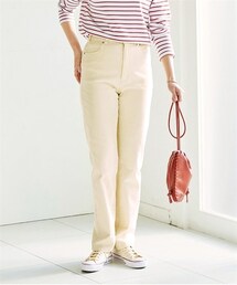 nissen | 大きいサイズストレッチゆるリラックスカラーデニムパンツ（ゆったりヒップ）（選べる2レングス）(パンツ)