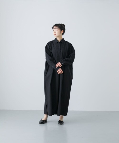 かぐれ（カグレ）の「『2サイズ展開』コットンシルクシャツワンピース（ワンピース・レディース・BEIGE/BLACK/PINK・0/1）」の22枚目の写真