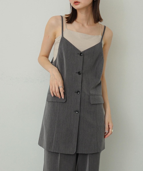 SENSE OF PLACE by URBAN RESEARCH(センスオブプレイスバイアーバンリサーチ)の「テーラードキャミチュニック(チュニック・レディース・BRN×PPL/BLACK/GRAY・one)」の3枚目の写真