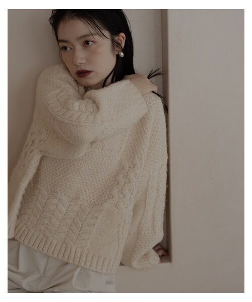 nissen（ニッセン）の「【sail】ケーブルニット（ニット/セーター・レディース・アイボリー・P1）」の4枚目の写真