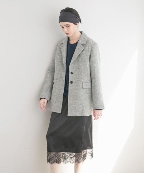 URBAN RESEARCH(アーバンリサーチ)の「ブリティッシュウールツイードジャケット(テーラードジャケット・レディース・L.GRAY/KHAKI・36/38)」の10枚目の写真