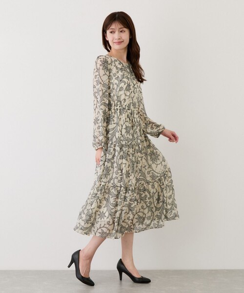 Jayro（ジャイロ）の「花柄長袖ワンピース（ワンピース・レディース・ブラック系/ホワイト系・F）」の17枚目の写真