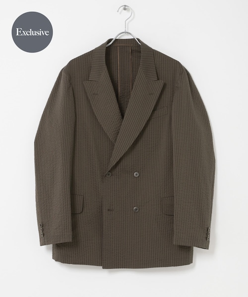 URBAN RESEARCH（アーバンリサーチ）の「『別注』NEAT×URBS　DOT'S SEERSUCKER DOUBLE（テーラードジャケット・メンズ・BLACK/BROWN・44/46/48/50）」の2枚目の写真
