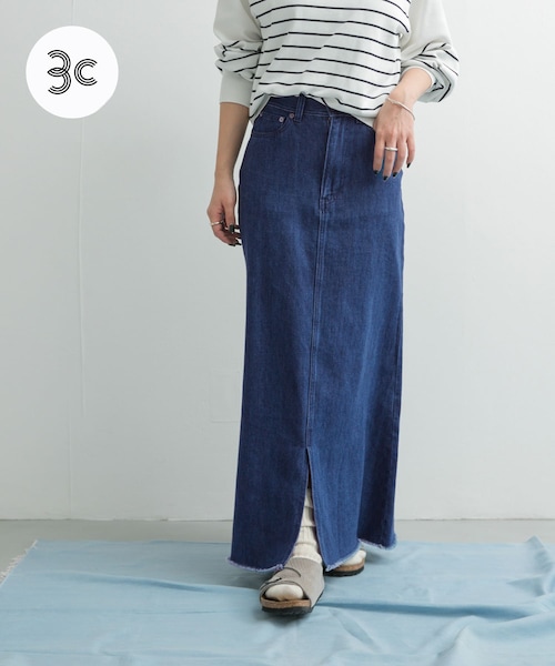 URBAN RESEARCH DOORS（アーバンリサーチドアーズ）の「Denim Flare Skirt（デニムスカート・レディース・ONE WASH/INDIGO・S/M）」の2枚目の写真