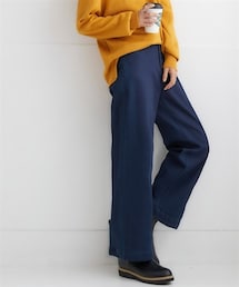 nissen | 裏起毛ストレッチゆるフィットワイドパンツ(デニムパンツ)