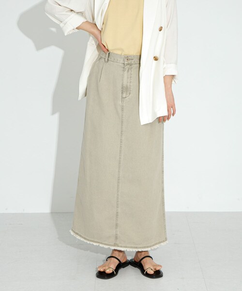 URBAN RESEARCH Sonny Label（アーバンリサーチサニーレーベル）の「コットンツイルタックナロースカート（スカート・レディース・ピンク/グレージュ・36/38）」の7枚目の写真