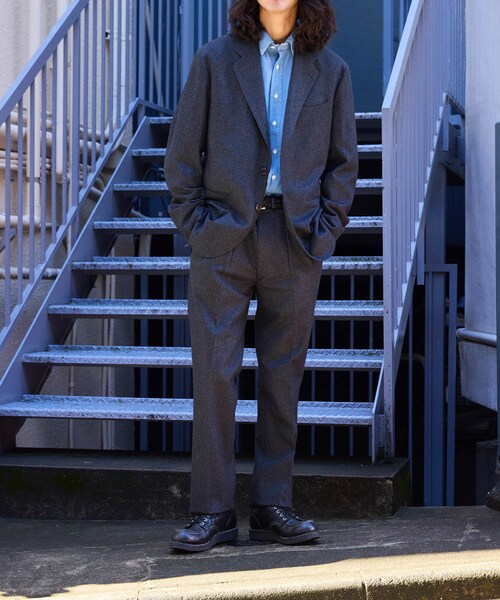 ADAM ET ROPE'(アダムエロペ)の「【HEUGN/ユーゲン】Freddie FLANNEL(スラックス・メンズ・グレー・1/2/3/4)」の19枚目の写真