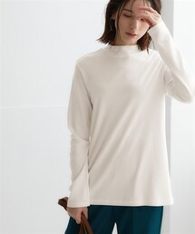 nissen | ＵＶカット綿１００％フライス素材ハイネックフレアチュニックTシャツ(Tシャツ/カットソー)