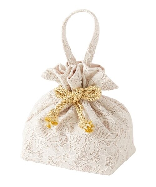 nissen（ニッセン）の「レース巾着（和装小物・レディース・アイボリー/黒・Y）」の3枚目の写真