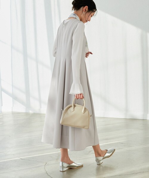 ROPE' PICNIC（ロペピクニック）の「【花粉ガード】クリアツイルジャンパースカート/セレモニー・通勤対応・セットアップ対応（ジャンパースカート・レディース・ライトグレー/キャメル系/ネイビー・36/38）」の9枚目の写真