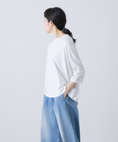 かぐれ（カグレ）の「ワイド6分袖プルオーバー（Tシャツ/カットソー・レディース・OFF/BROWN/BLACK・FREE）」の6枚目の写真