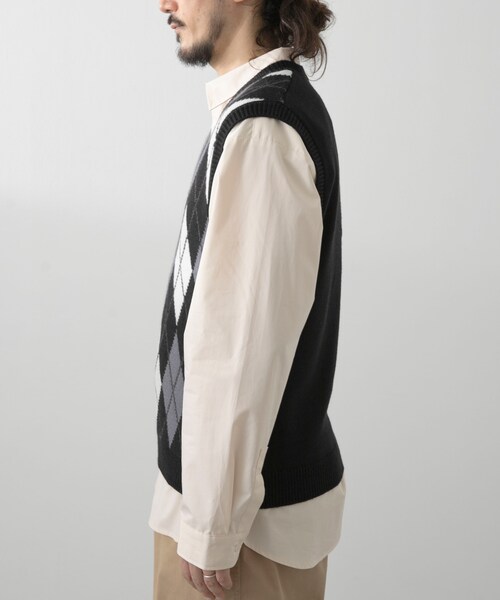 ITEMS URBANRESEARCH（アイテムズ アーバンリサーチ）の「ウール混アーガイルVネックニットベスト（ベスト・メンズ・BLU/BLK・M/L）」の13枚目の写真