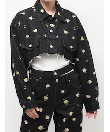 EVRIS | Embroideryデニムブルゾン【セットアップ着用可能】(デニムジャケット)