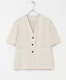 URBAN RESEARCH ROSSO | クールタッチ 防シワ ハーフスリーブジャケット(ノーカラージャケット)