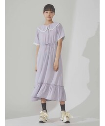 merry jenny | 配色フリルジョーゼットワンピース(ワンピース)
