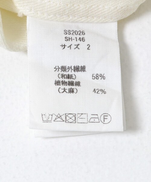 かぐれ（カグレ）の「MITTAN　和紙大麻シャツ（シャツ/ブラウス・レディース・白/墨黒・2）」の10枚目の写真