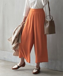 nissen | 大きいサイズ風なびくエアリーシフォンスカート見えワイドパンツ（ゆったりヒップ）(パンツ)