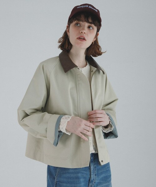 URBAN RESEARCH Sonny Label（アーバンリサーチサニーレーベル）の「異素材衿ショートジャケット（テーラードジャケット・レディース・ベージュ/エクリュ・Free）」の6枚目の写真