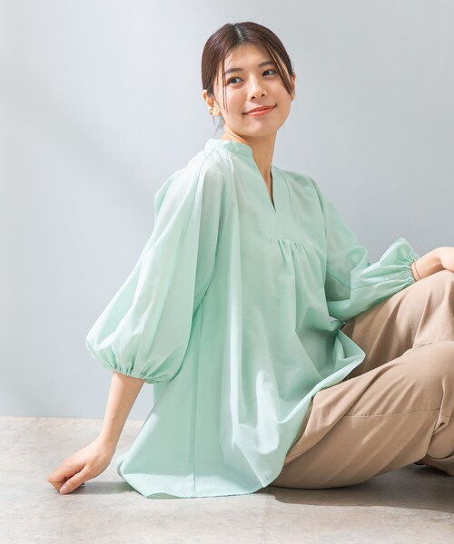 URBAN RESEARCH ROSSO（アーバンリサーチロッソ）の「『UR TECH』F by ROSSO　イージーリネンボリュームブラウス（シャツ/ブラウス・レディース・PINK/GRAY/MINT/NAVY/BLUE ST・FREE）」の20枚目の写真