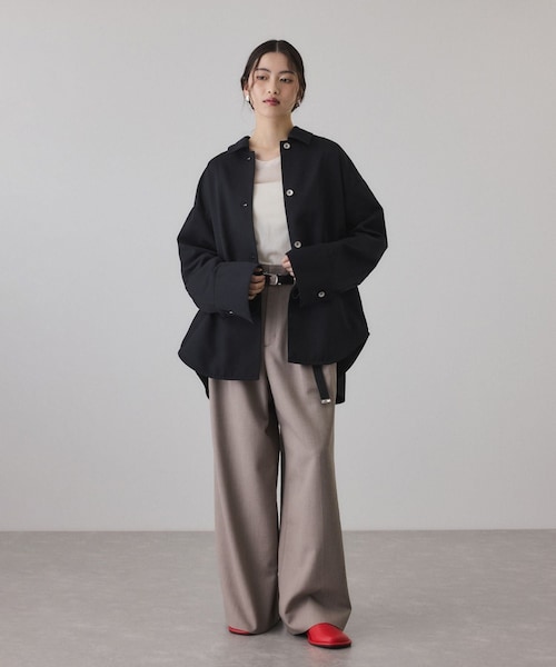 ADAM ET ROPE'（アダムエロペ）の「NIKKE TW DENIM SHIRT JACKET（ブルゾン・レディース・ブラック/ネイビー・F）」の4枚目の写真