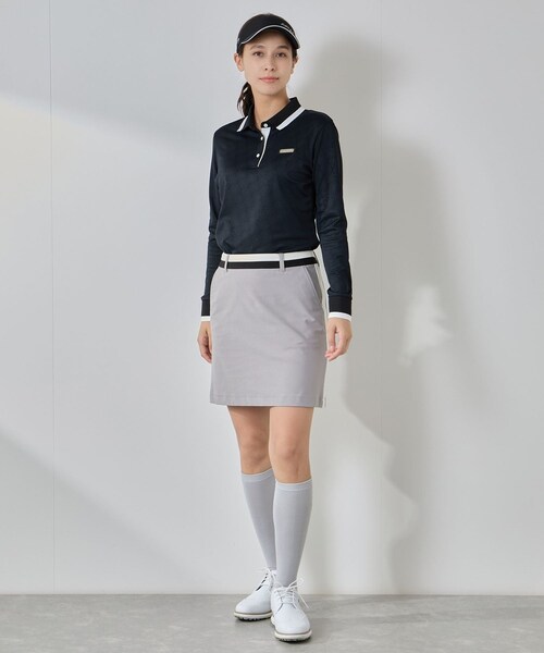 ROPE'(ロペ)の「モノグラム柄プリント長袖ポロ/UV・接触冷感(ポロシャツ・レディース・ブラック/サックス・L/M/S)」の18枚目の写真