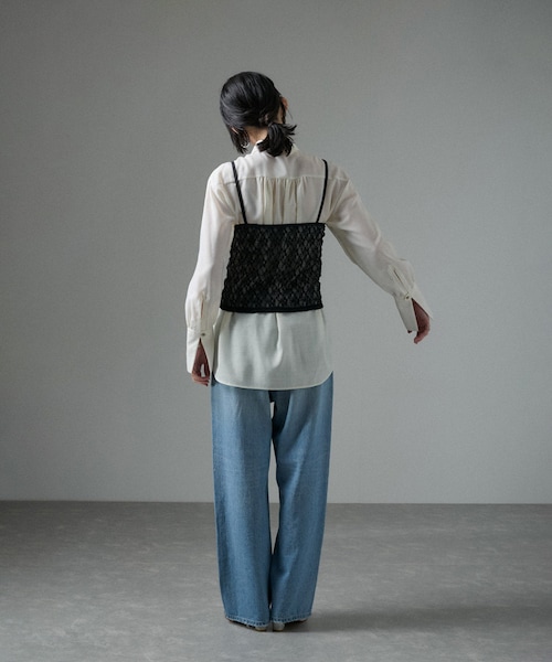 ADAM ET ROPE'(アダムエロペ)の「【SIMONE WILD(シモーネ ワイルド)】Slip Top(キャミソール・レディース・ブラック/オフホワイト・M)」の10枚目の写真