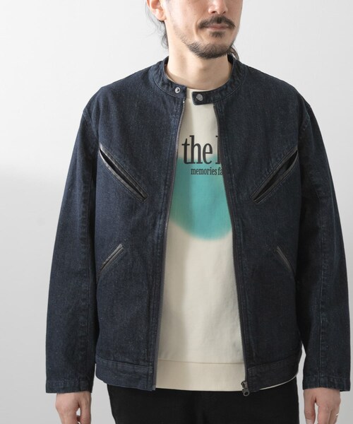 ITEMS URBANRESEARCH（アイテムズ アーバンリサーチ）の「Denim Single Riders Jacket（デニムジャケット・メンズ・O.WSH/BLK・M/L）」の18枚目の写真