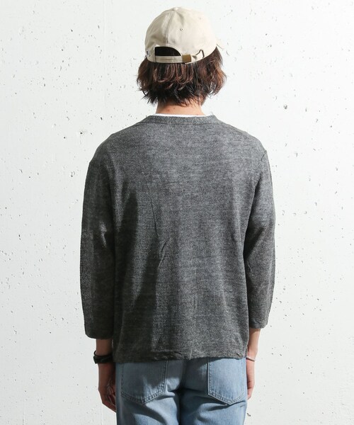 URBAN RESEARCH Sonny Label（アーバンリサーチサニーレーベル）の「リネンVネックカーディガン∴（カーディガン/ボレロ・メンズ・ピンク/オフ/ネイビー/チャコール・M/L）」の13枚目の写真