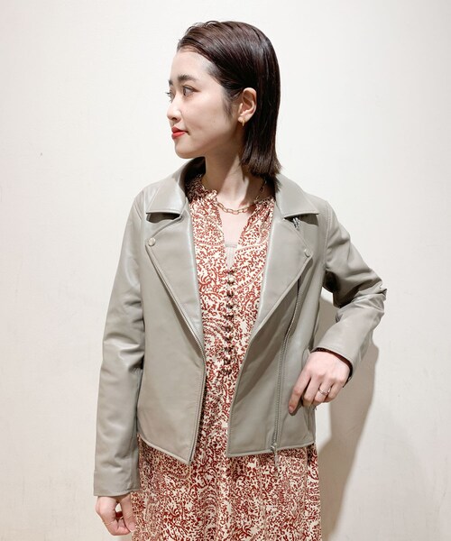 ITEMS URBANRESEARCH（アイテムズ アーバンリサーチ）の「【販売中止】ラムレザーダブルライダースジャケット（ライダースジャケット・レディース・BLK/MOC・S/M）」の12枚目の写真