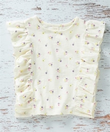nissen | 綿１００％スラブ天竺フリルTシャツ（女の子　子供服・ジュニア服）(Tシャツ/カットソー)
