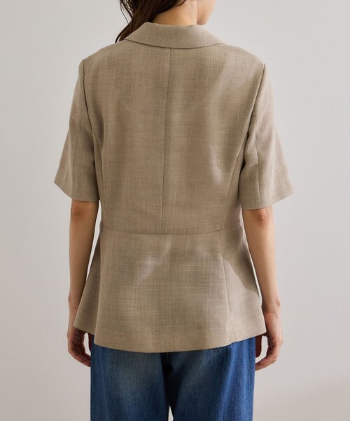 ROPE'（ロペ）の「リネンライク ベルテッドジャケット/セットアップ対応（テーラードジャケット・レディース・ブラック/ベージュ・36/38）」の12枚目の写真