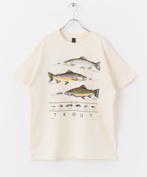 URBAN RESEARCH DOORS(アーバンリサーチドアーズ)の「LIBERTY GRAPHICS Trout & Flies(Tシャツ/カットソー・メンズ・NATURAL・L/XL)」の6枚目の写真