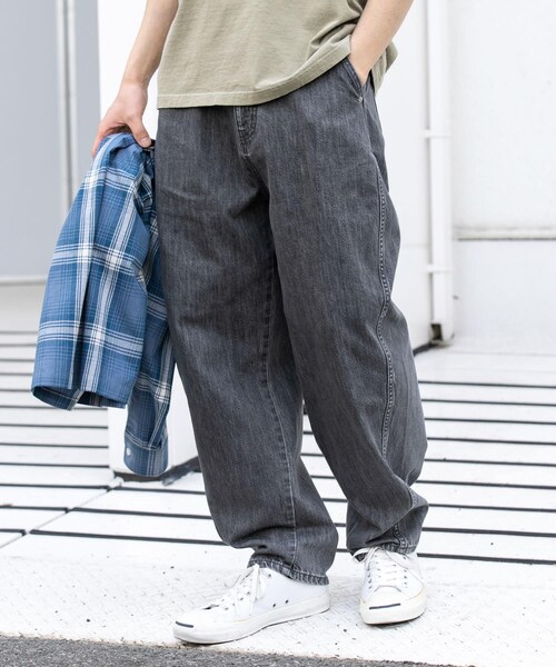 URBAN RESEARCH Sonny Label（アーバンリサーチサニーレーベル）の「デニムバレルパンツ（デニムパンツ・メンズ・グレー/ブラック/インディゴ・M/L）」の4枚目の写真
