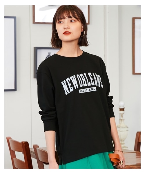 nissen（ニッセン）の「大きいサイズ ゆるシルエットプリント長袖Tシャツ（Tシャツ/カットソー・レディース・オフホワイト/黒/テラコッタ・L/LL/3L/4L/5L/6L/8L/10L）」の18枚目の写真