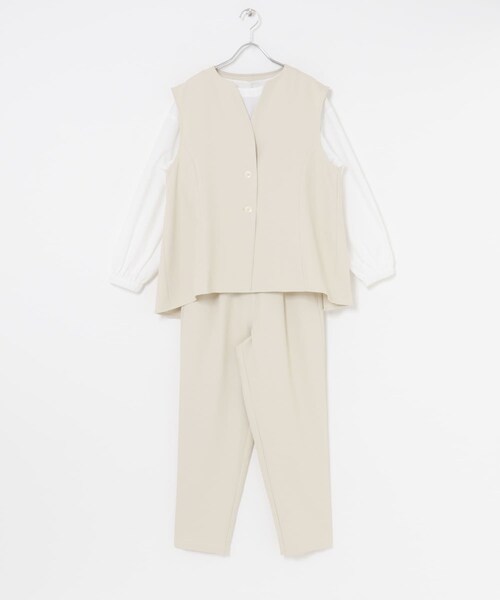 ITEMS URBANRESEARCH（アイテムズ アーバンリサーチ）の「『イージーケア』フレアトップス×パンツセット（セットアップ・レディース・BLK/L.BEG・FREE）」の21枚目の写真