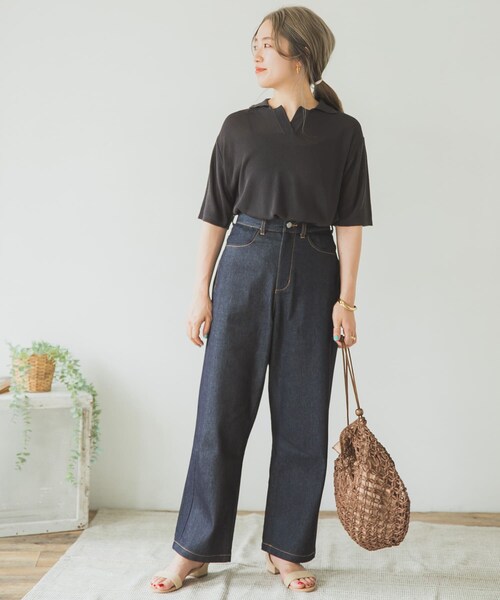 ITEMS URBANRESEARCH（アイテムズ アーバンリサーチ）の「ポロニットTシャツ（ポロシャツ・レディース・BLU/BEG/CHA・FREE）」の8枚目の写真