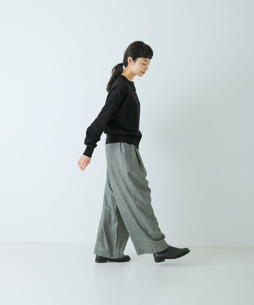 かぐれ（カグレ）の「コットンカシミヤヘンリーネックニット（ニット/セーター・レディース・YELLOW/GREEN/BLACK・Free）」の13枚目の写真