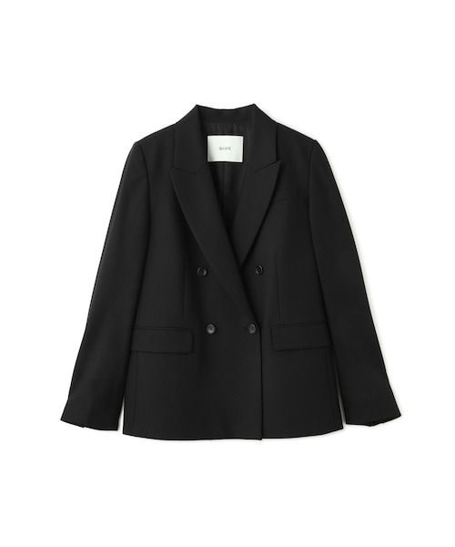 ROPE'（ロペ）の「ポリエステルウールストレッチダブルジャケット/セットアップ対応（テーラードジャケット・レディース・ブラック/グレー・34/36/38/40）」の3枚目の写真