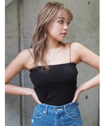 EVRIS | カラーストラップリブキャミソール(キャミソール)