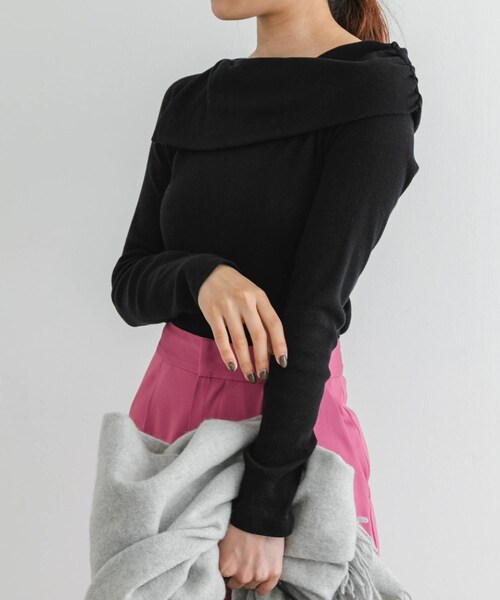 URBAN RESEARCH ROSSO（アーバンリサーチロッソ）の「F by ROSSO　アシメボートネックプルオーバー（Tシャツ/カットソー・レディース・BORDER/OFF WHITE/BLACK・FREE）」の15枚目の写真