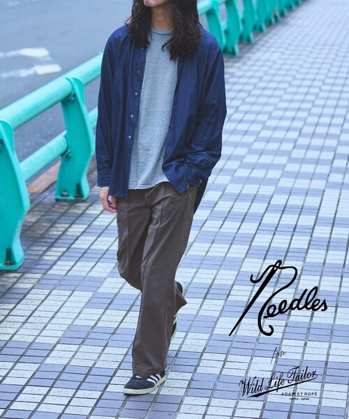 ADAM ET ROPE'（アダムエロペ）の「《別注》【Needles/ニードルズ】Track Pants - Poly Ripstop（その他パンツ・メンズ・グレー/ネイビー・L/M/S/XS）」の5枚目の写真