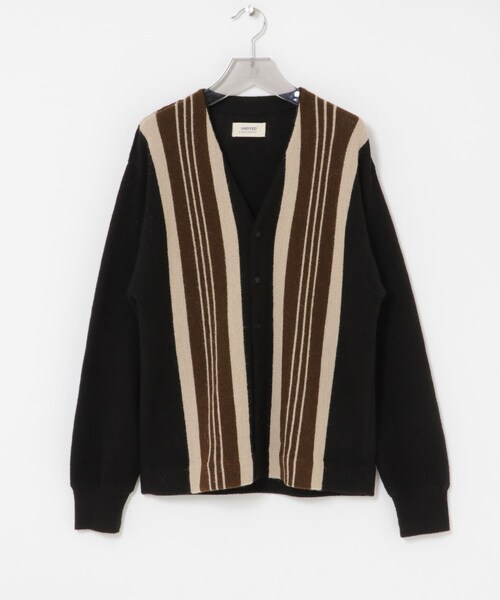 URBAN RESEARCH（アーバンリサーチ）の「UNDYED ALPACA STRIPE CARDIGAN（カーディガン/ボレロ・メンズ・BLACK/BROWN・3/4）」の4枚目の写真