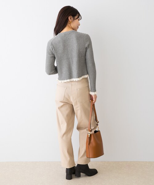 URBAN RESEARCH ROSSO（アーバンリサーチロッソ）の「F by ROSSO　スパンコールフリルリブカーディガン（カーディガン/ボレロ・レディース・BEIGE/GRAY/NAVY・Free）」の11枚目の写真