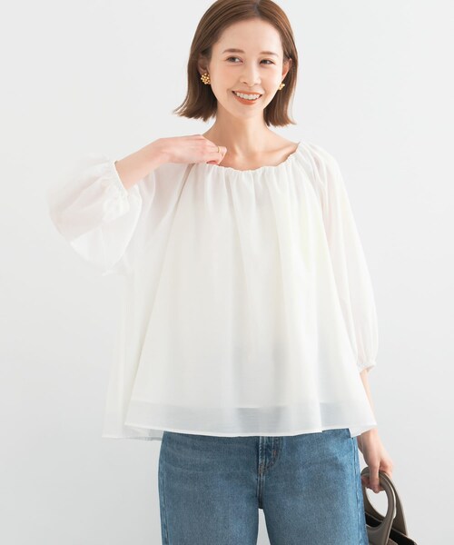 URBAN RESEARCH ROSSO（アーバンリサーチロッソ）の「2WAYオフショルブラウス（シャツ/ブラウス・レディース・white/black・FREE）」の10枚目の写真