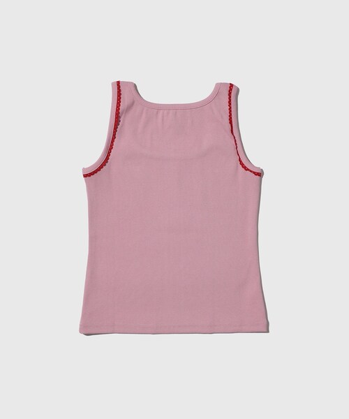ADAM ET ROPE'（アダムエロペ）の「【LIBRIO MENDONCA/リブリオ メンドンサ】RIB FITTED TANK TOP（タンクトップ・メンズ・ブラック/ピンク・S）」の11枚目の写真