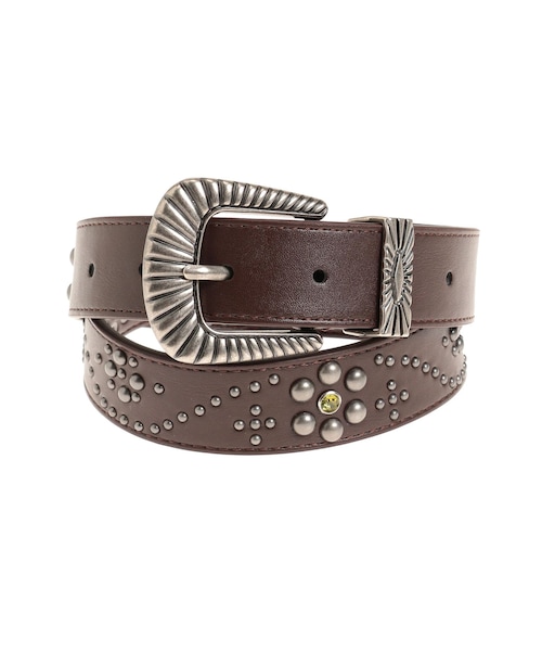 EVRIS（エヴリス）の「オリジナルスタッズバックルベルト（ベルト・レディース・ホワイト/ブラック/ブラウン・F）」の9枚目の写真